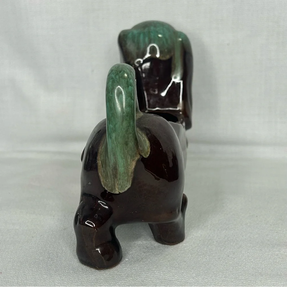 Vintage RedWare Terracotta Dachshund Planter Dresser Caddy Weiner Dog Dish 8”x5”